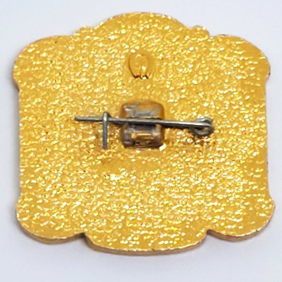 Vintage 1970s BAHX CCCP All Russian Exhibition Center Blue Enamel Gold Lapel Pin - Picture 5 of 10